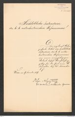k.k. naturhistorisches Hofmuseum, Intendanzakten 1885-1896 (Hauer), Aktenzahl Z.683/1889, Seite 1